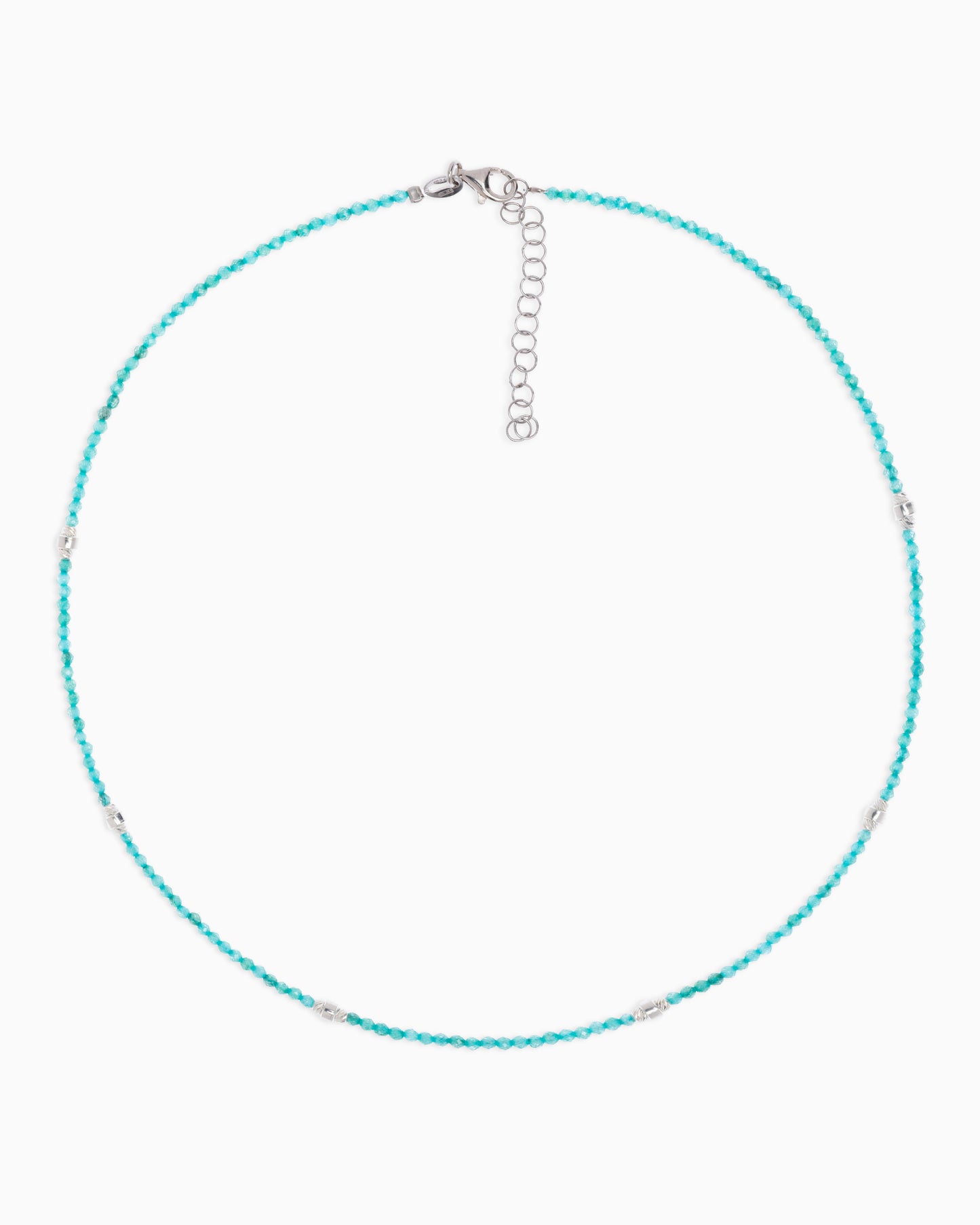 Women's necklace faceted tiffany green zircons Silver – Alary Era Collection