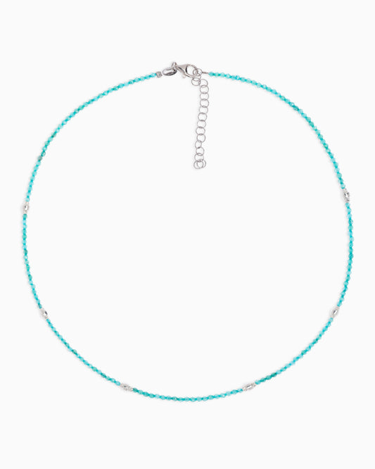 Girocollo donna zirconi sfaccettati verde tiffany Argento – Alary Era Collection