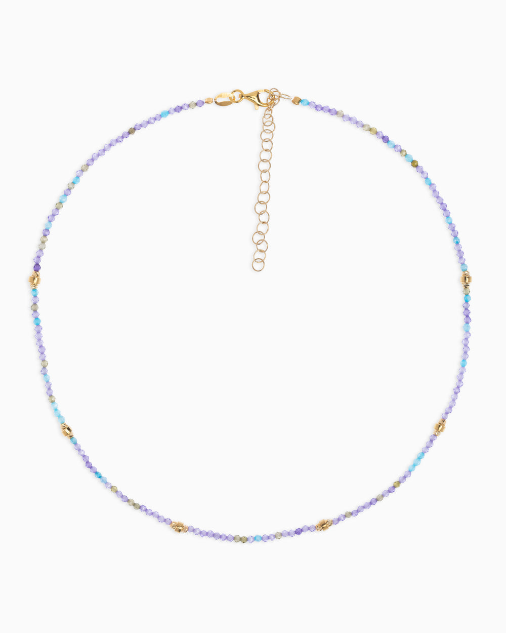 Women's necklace faceted violet zircons Gold – Alary Era Collection