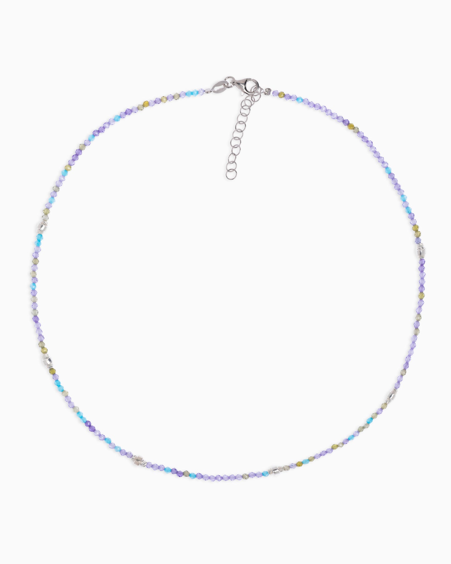 Women's necklace faceted violet zircons Silver – Alary Era Collection