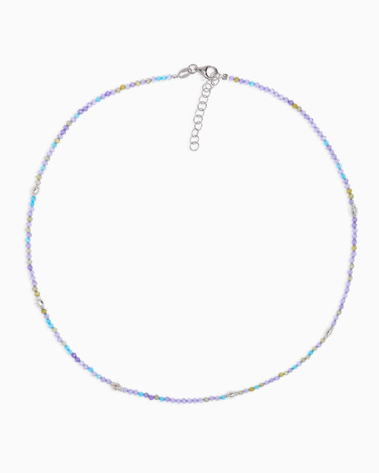 Girocollo donna zirconi sfaccettati viola Argento – Alary Era Collection