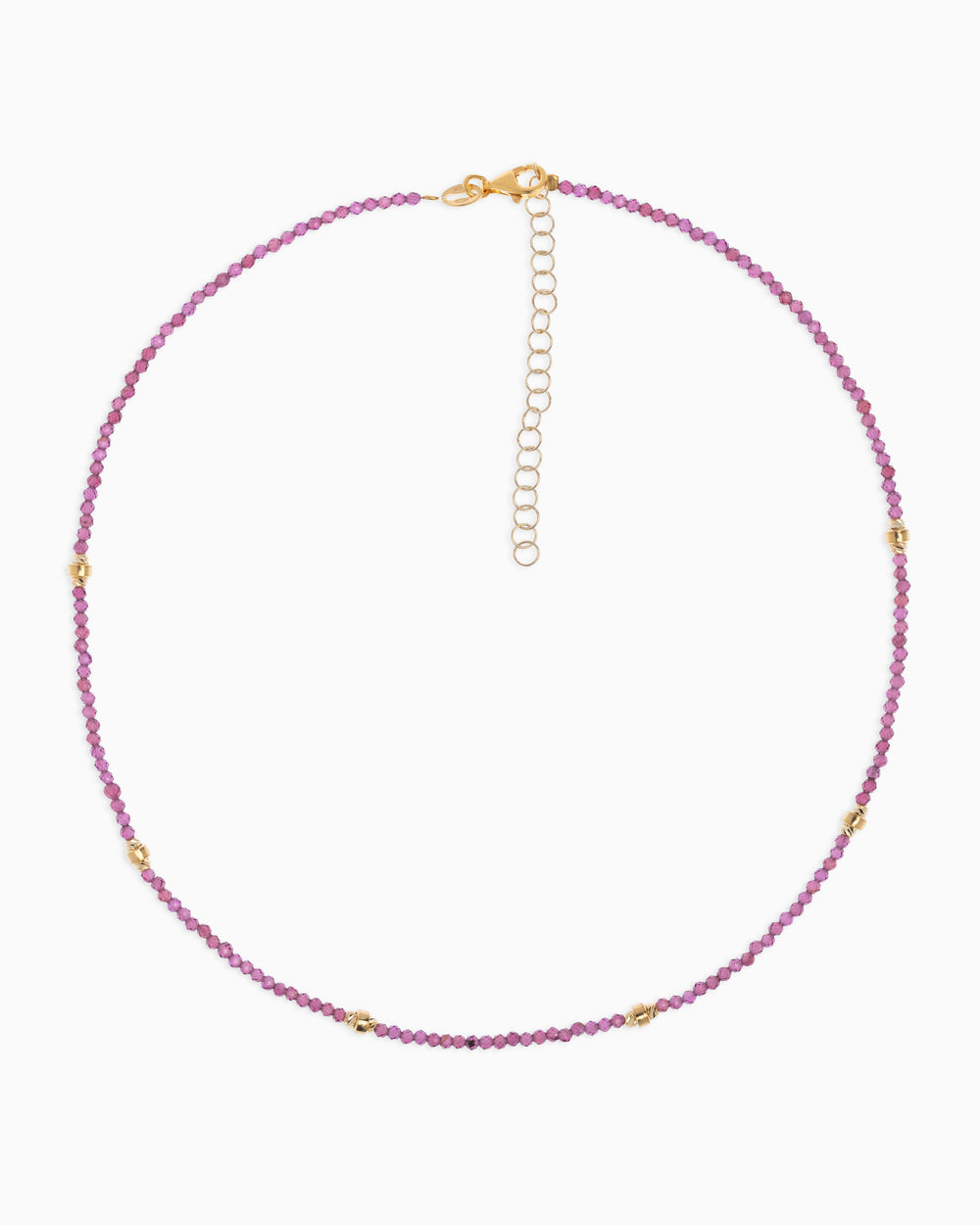 Women's necklace faceted rhodonite garnet Gold – Alary Era Collection