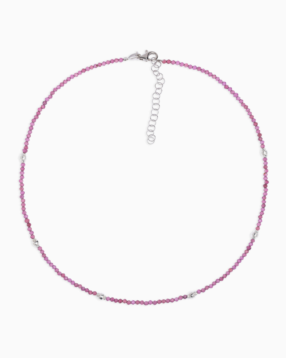 Women's necklace faceted rhodonite garnet Silver – Alary Era Collection