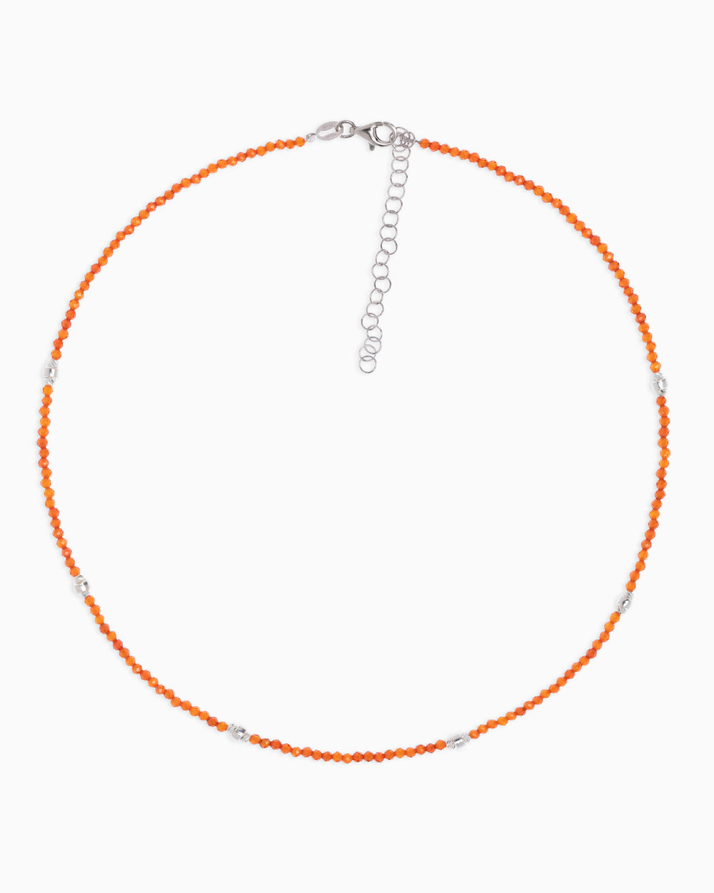 Women's necklace faceted orange zircons Silver – Alary Era Collection