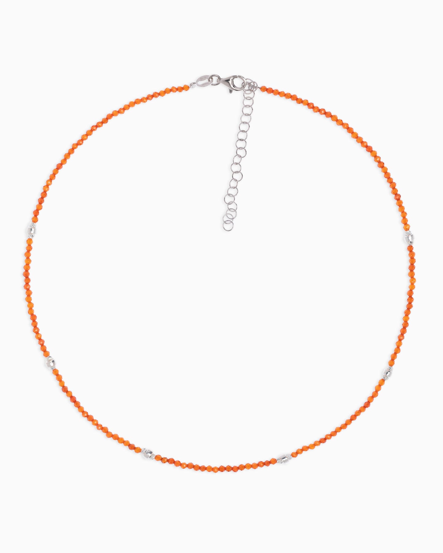 Women's necklace faceted orange zircons Silver – Alary Era Collection
