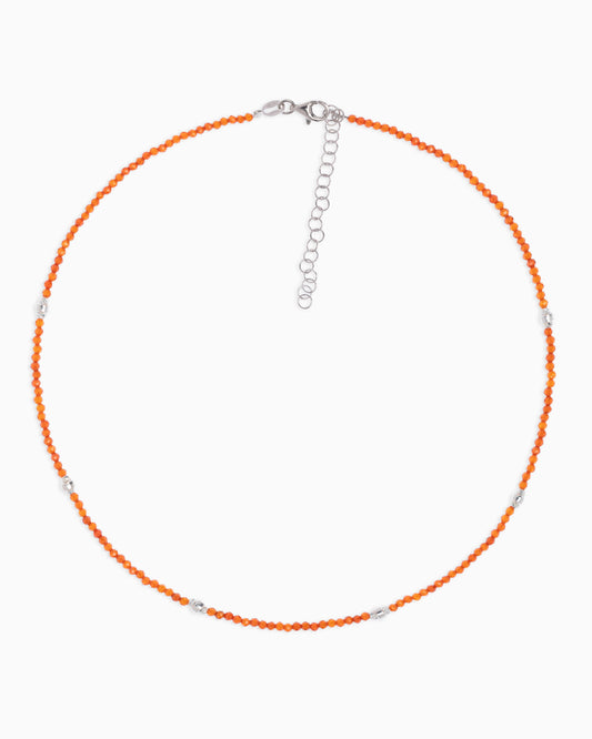 Girocollo donna zirconi sfaccettati arancio Argento – Alary Era Collection