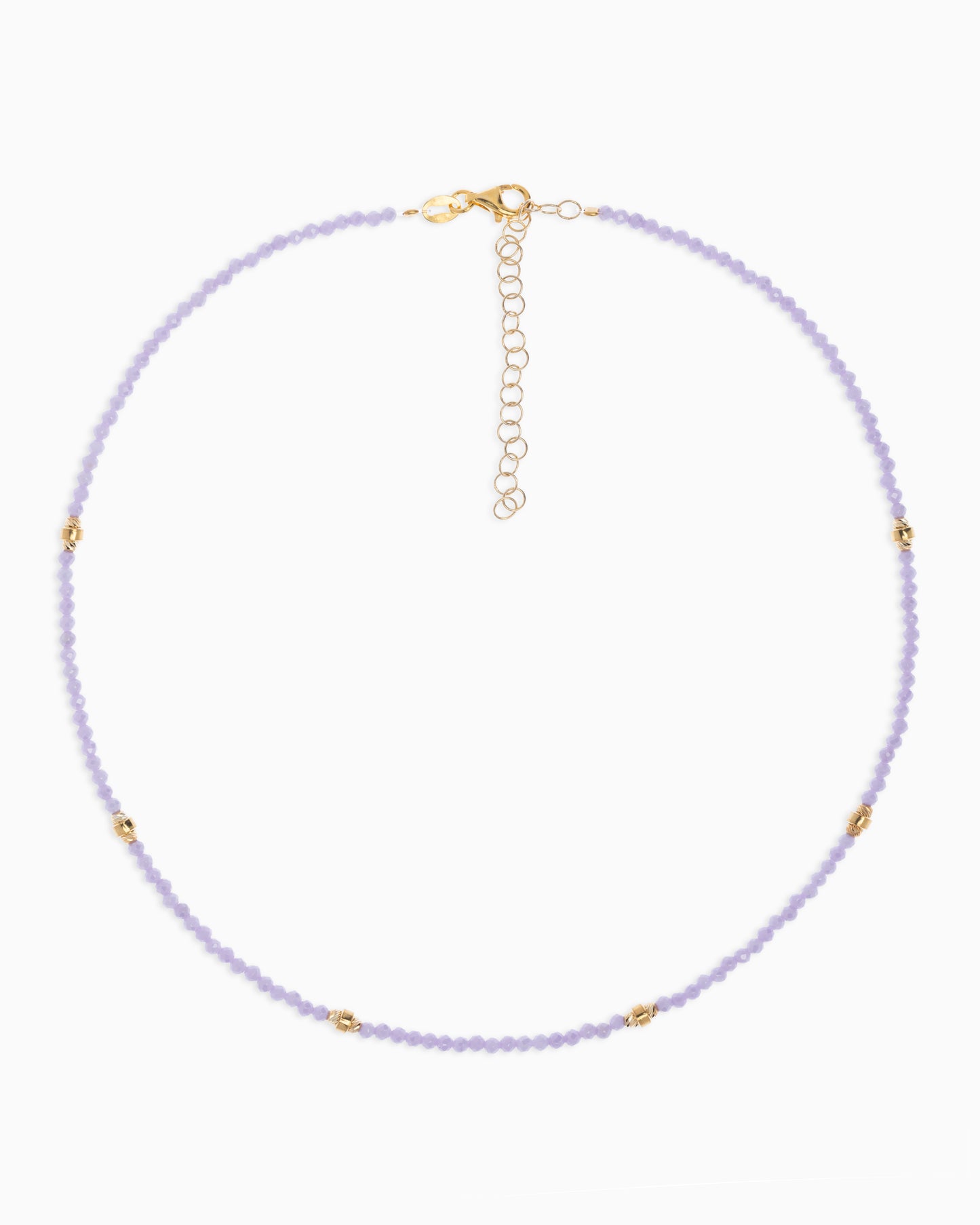 Women's necklace faceted lilac zircons Gold – Alary Era Collection