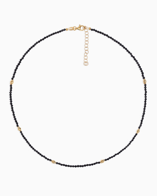 Girocollo donna spinello nero sfaccettato Dorato – Alary Era Collection