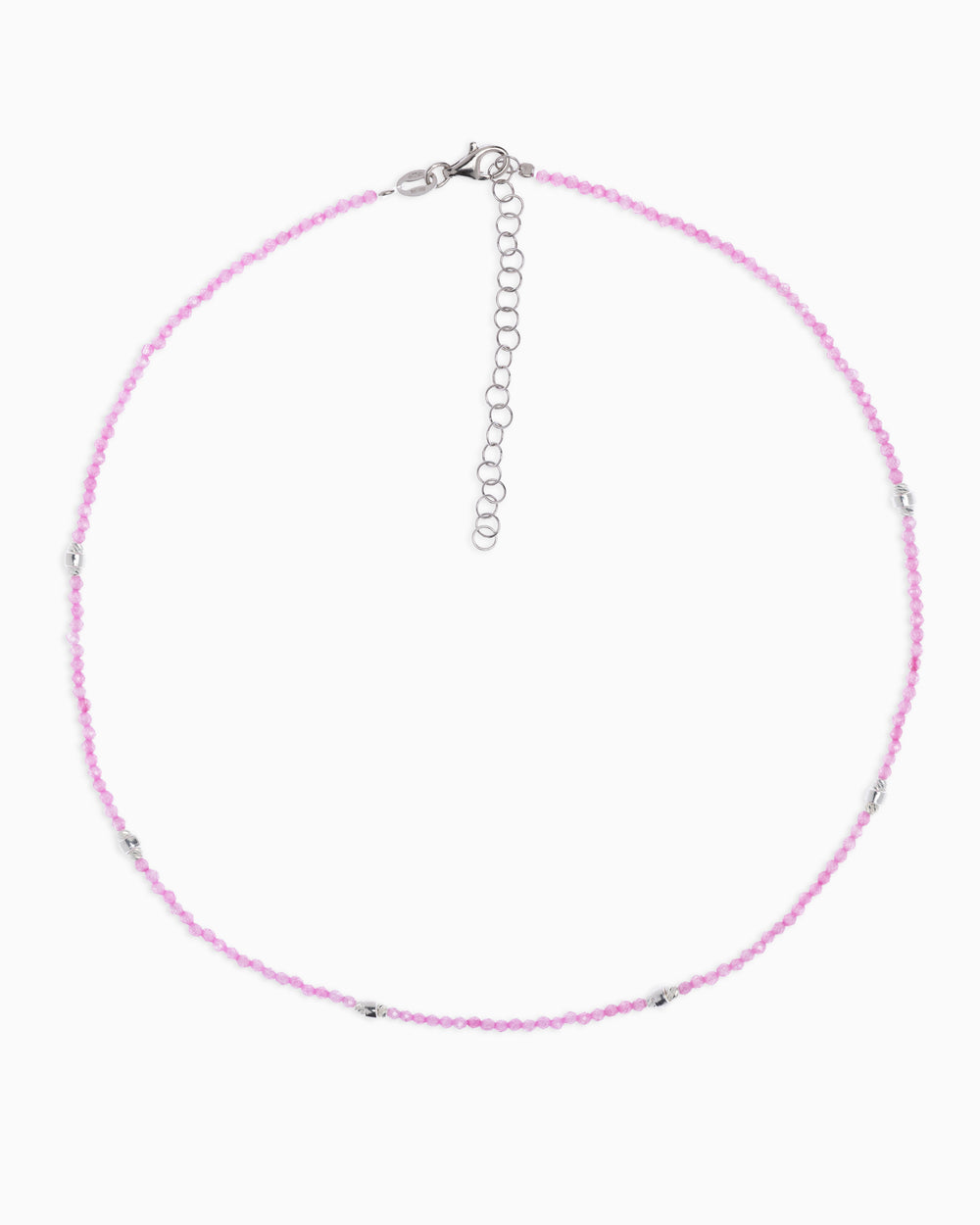 Women's necklace faceted pink zircons Silver – Alary Era Collection