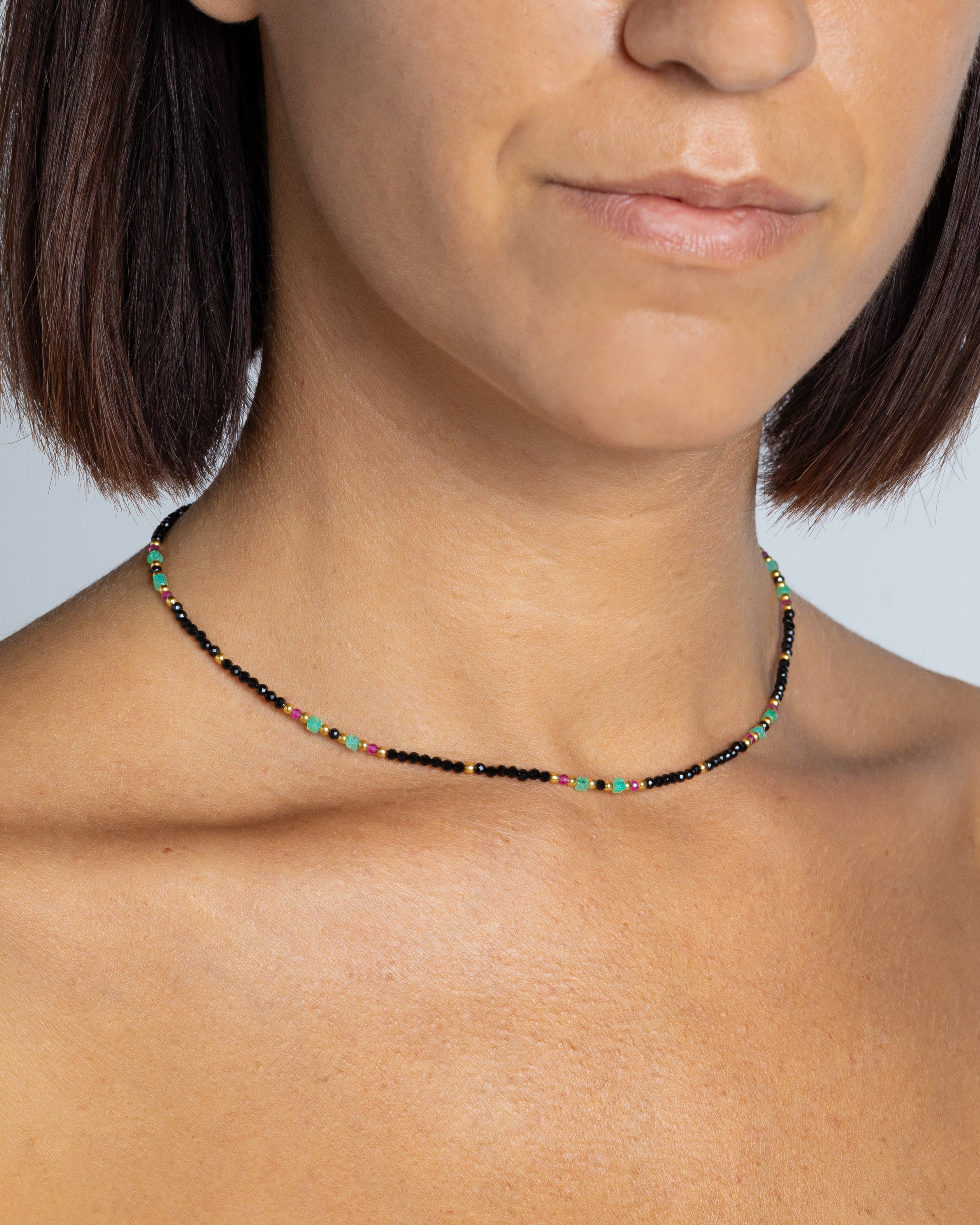 Women's necklace faceted spinel Gold – Alary Athena Collection