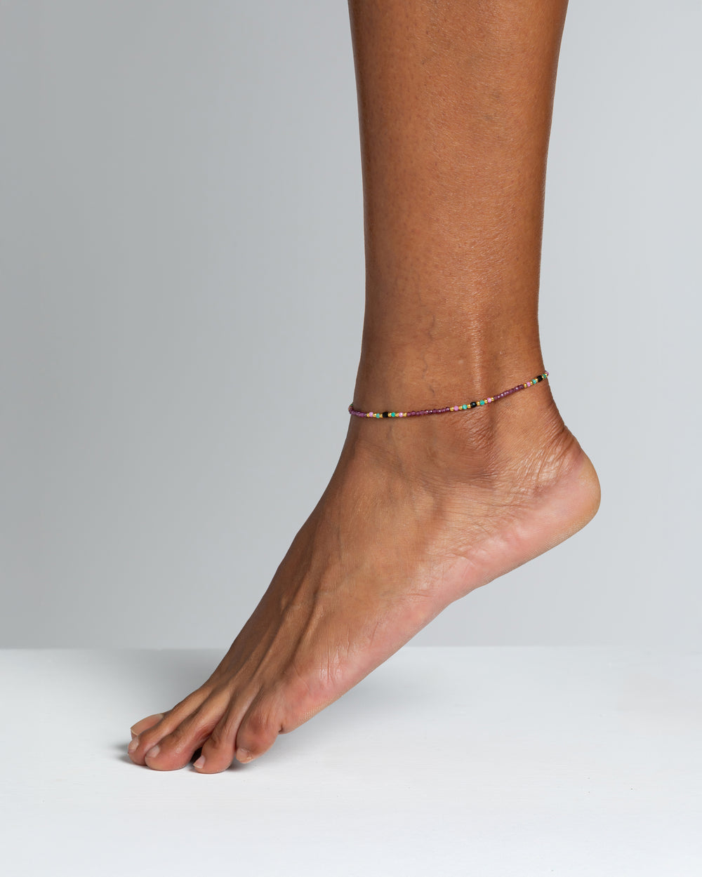 Women's anklet faceted rhodonite garnet Gold – Alary Athena Collection