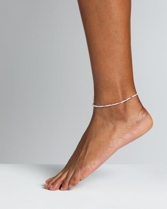 Cavigliera donna zirconi sfaccettati lilla Dorato – Alary Era Collection