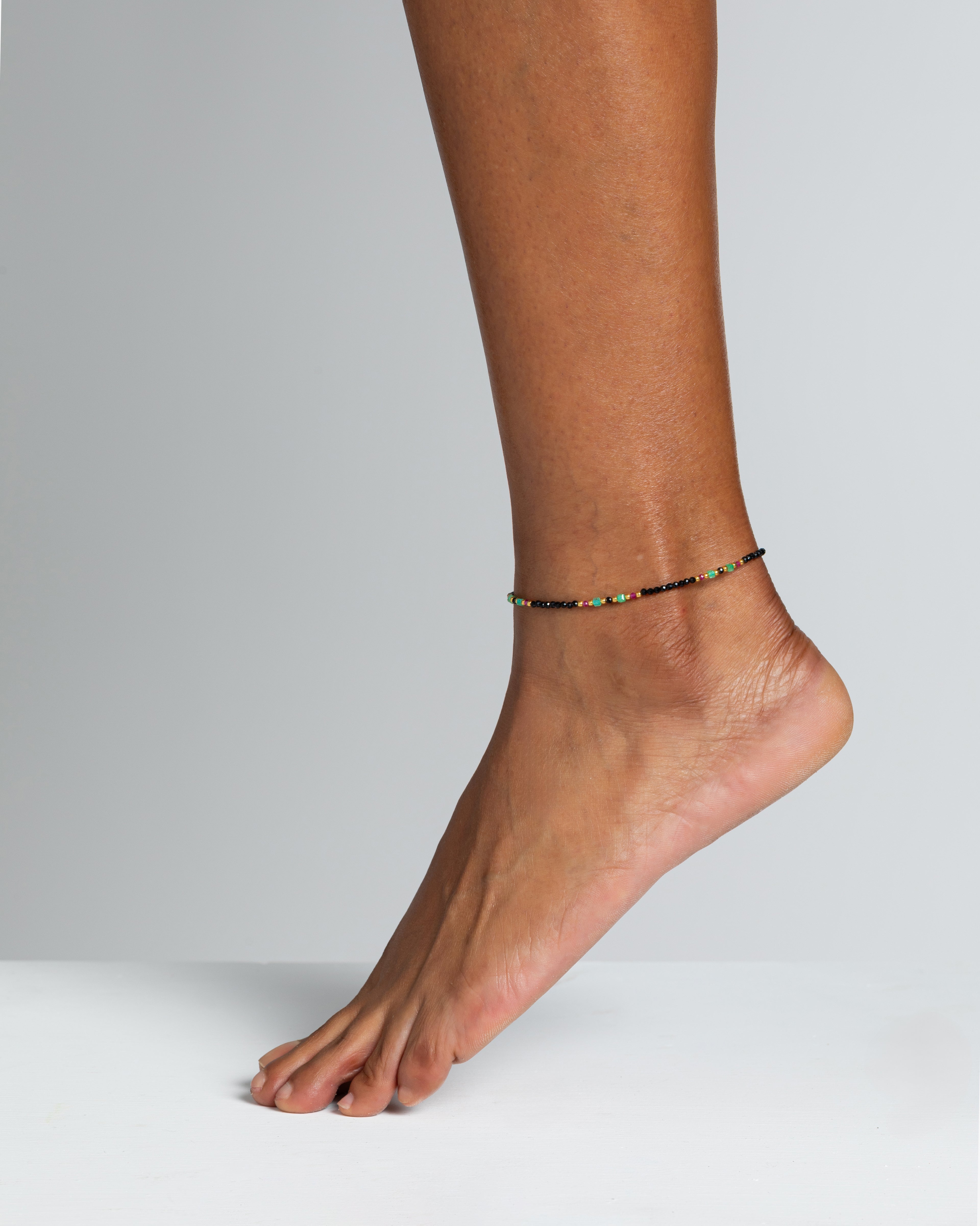 Women's anklet faceted spinel Gold – Alary Athena Collection