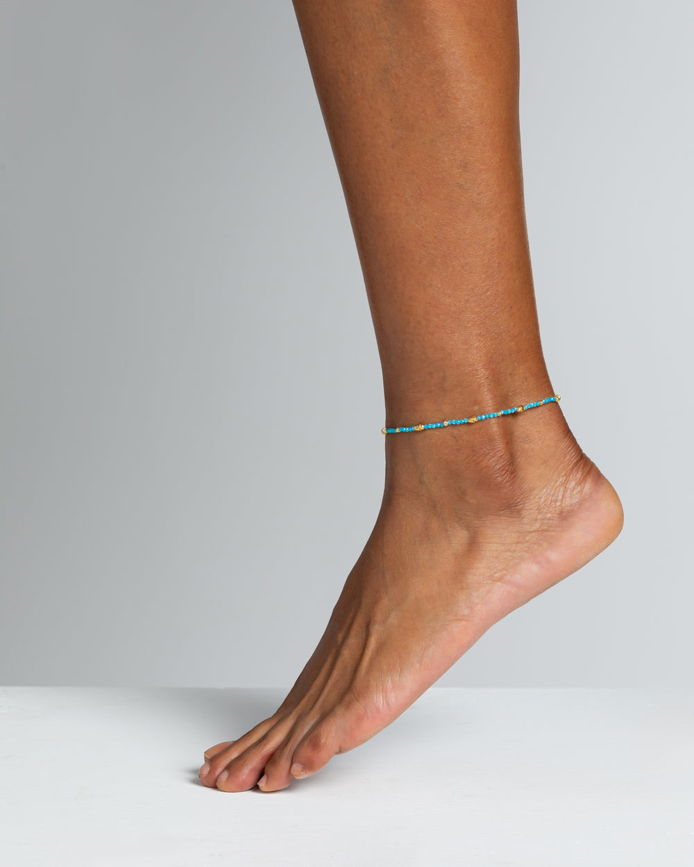 Women's anklet faceted blue zircons Gold – Alary Era Collection