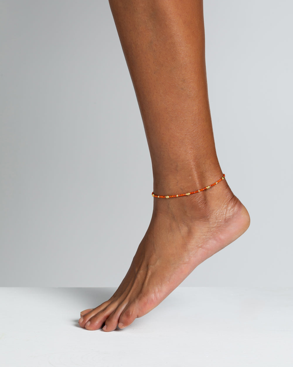 Women's anklet faceted orange zircons Gold – Alary Era Collection