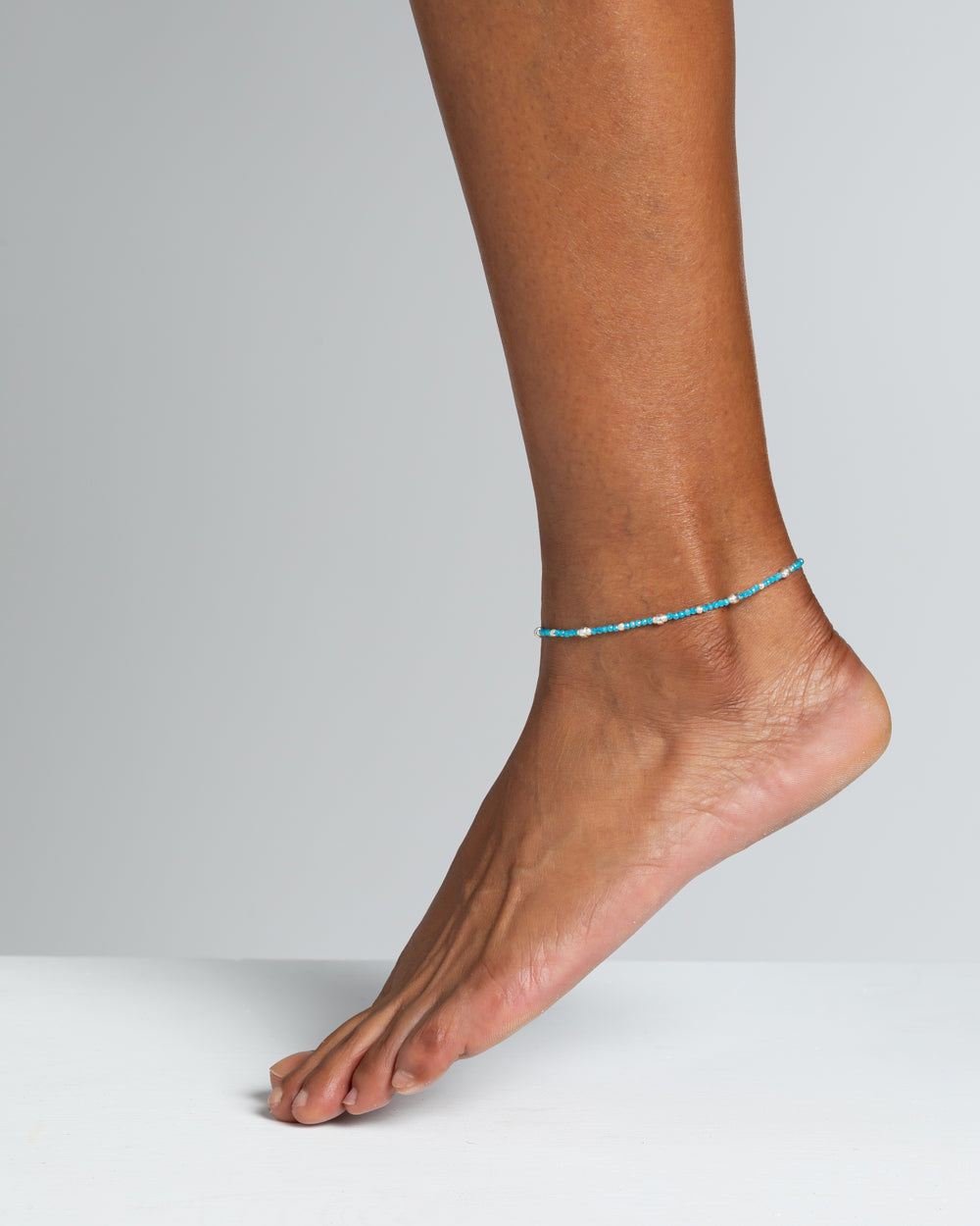 Women's anklet faceted blue zircons Silver – Alary Era Collection