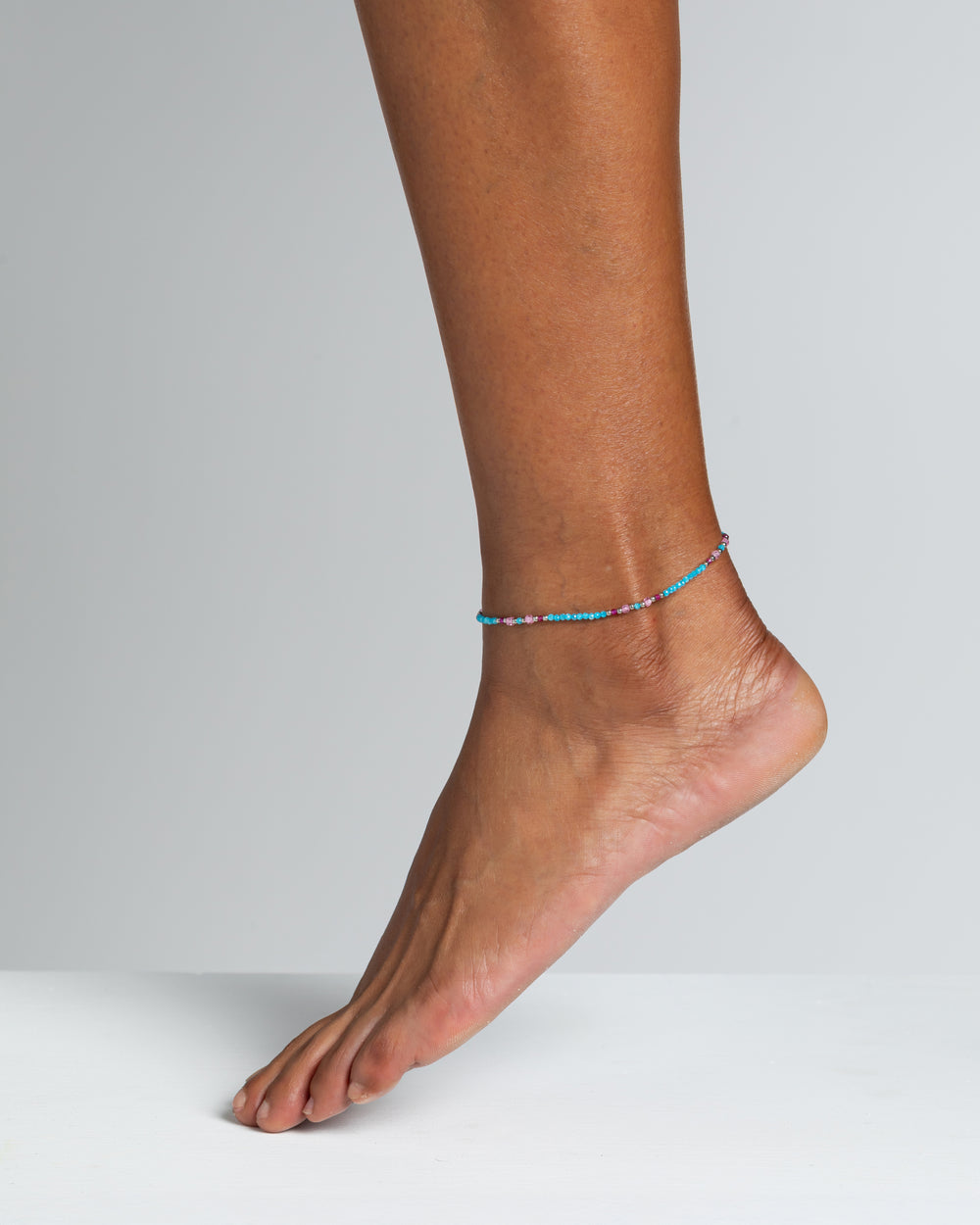 Women's anklet faceted blue zircons Silver – Alary Athena Collection