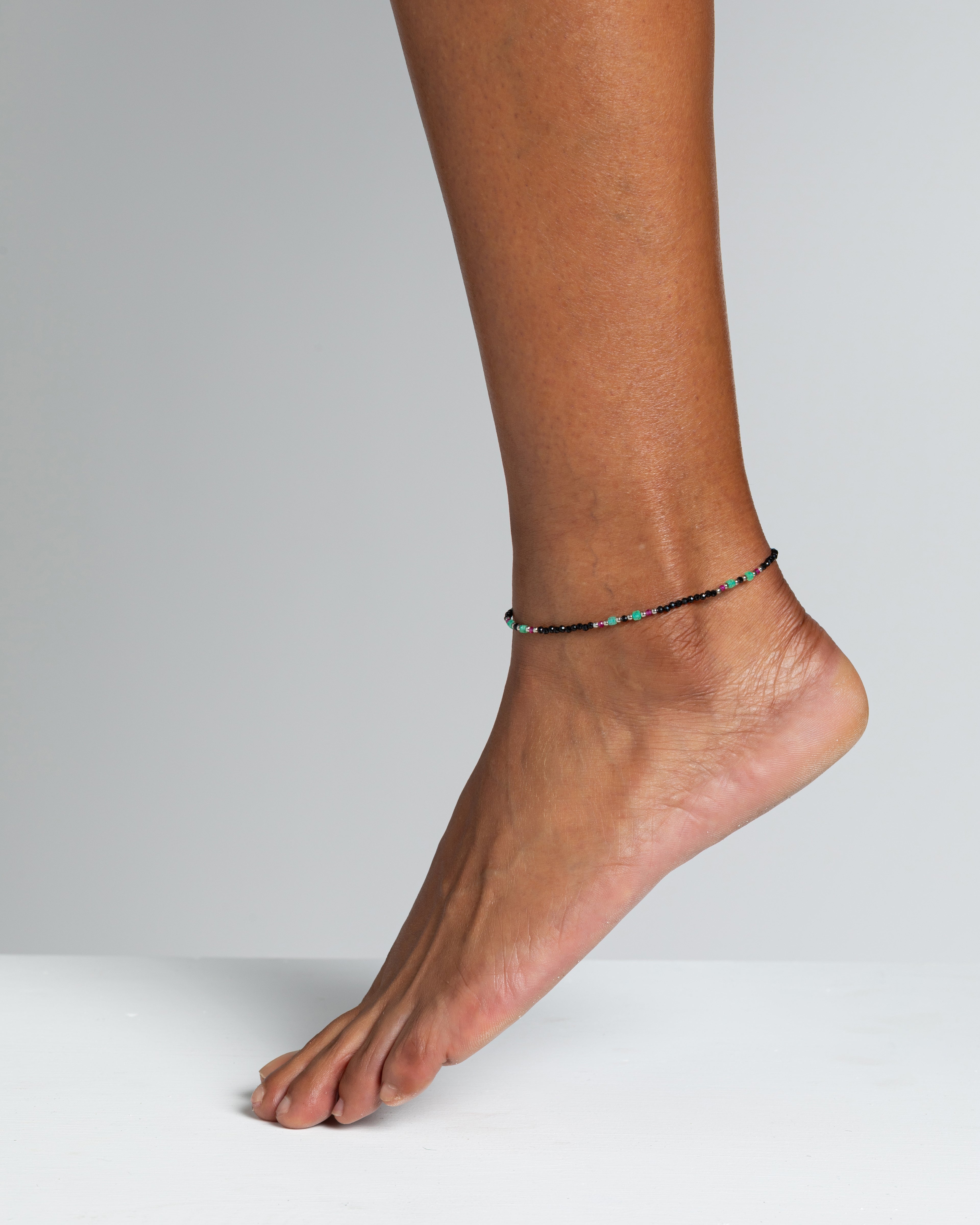 Women's anklet faceted spinel Silver – Alary Athena Collection