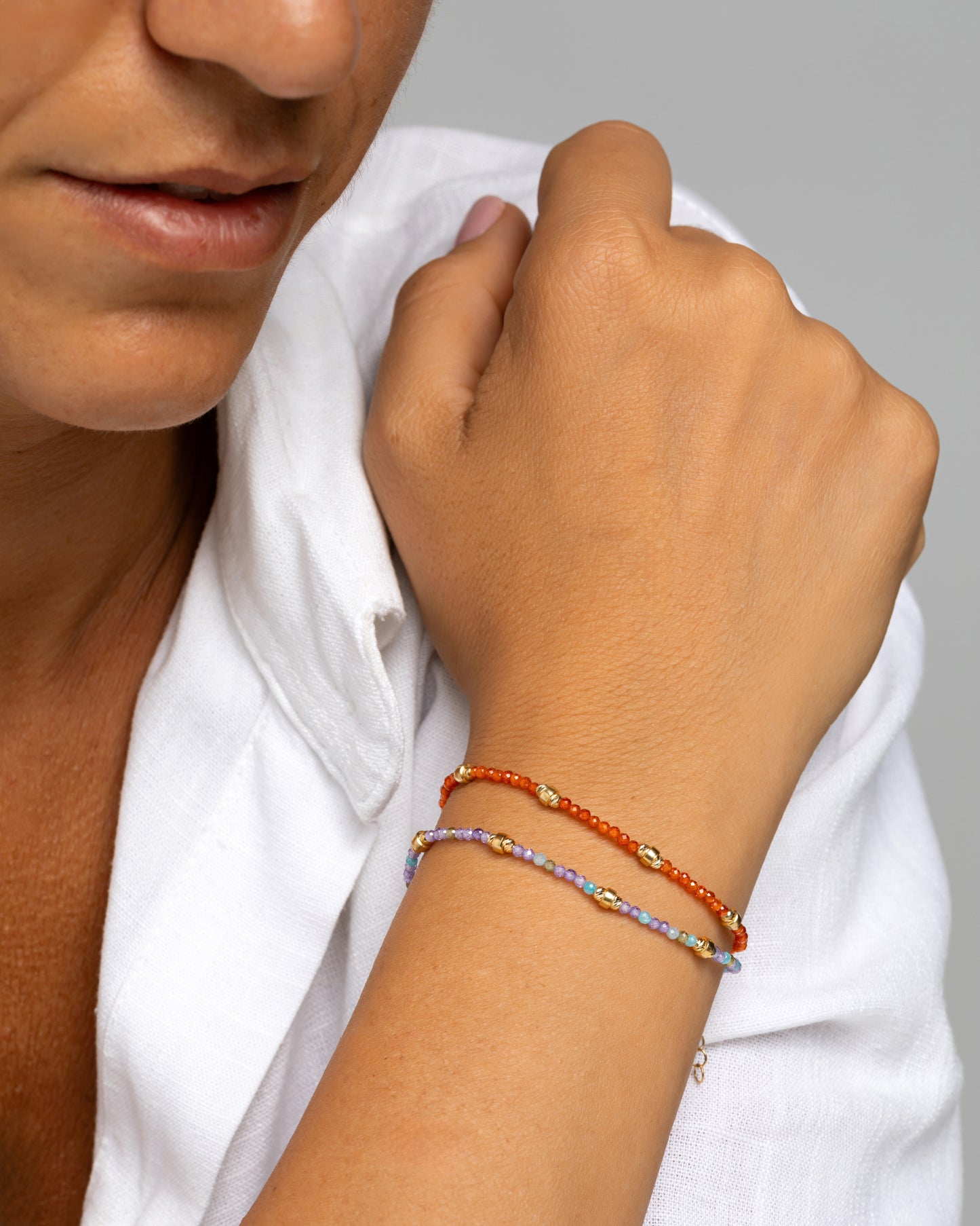 Women's bracelet faceted orange zircons Gold – Alary Era Collection