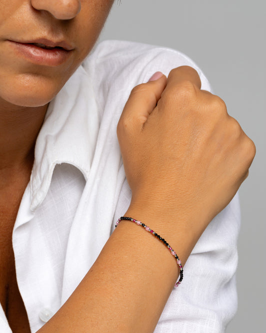 Bracciale donna spinello nero sfaccettato Argento – Alary Athena Collection