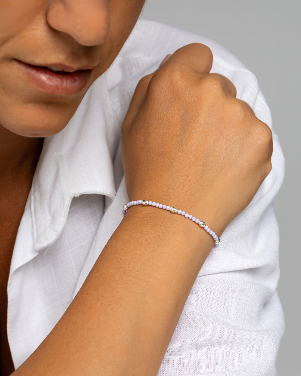 Women's bracelet faceted lilac zircons Silver – Alary Era Collection