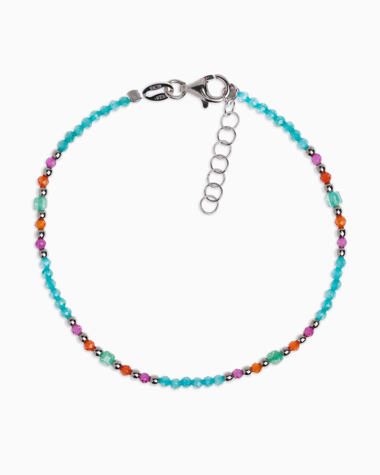 Women's bracelet faceted tiffany green zircons Silver – Alary Athena Collection