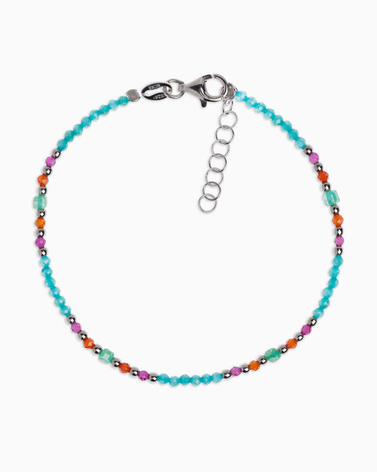 Women's bracelet faceted tiffany green zircons Silver – Alary Athena Collection