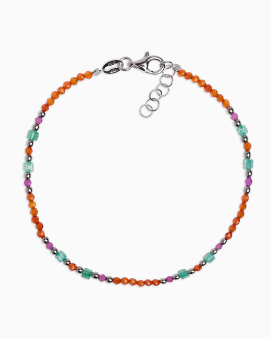 Women's bracelet faceted orange zircons Silver – Alary Athena Collection