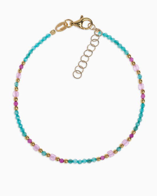 Women's bracelet faceted tiffany green zircons Gold – Alary Athena Collection