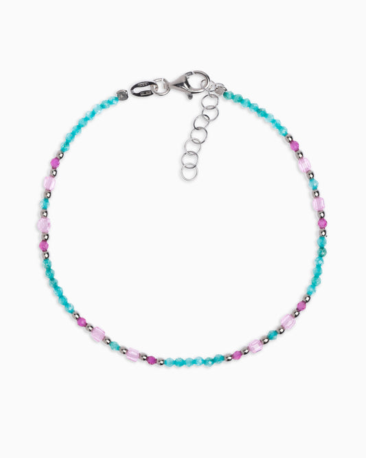 Women's bracelet faceted tiffany green zircons Silver – Alary Athena Collection