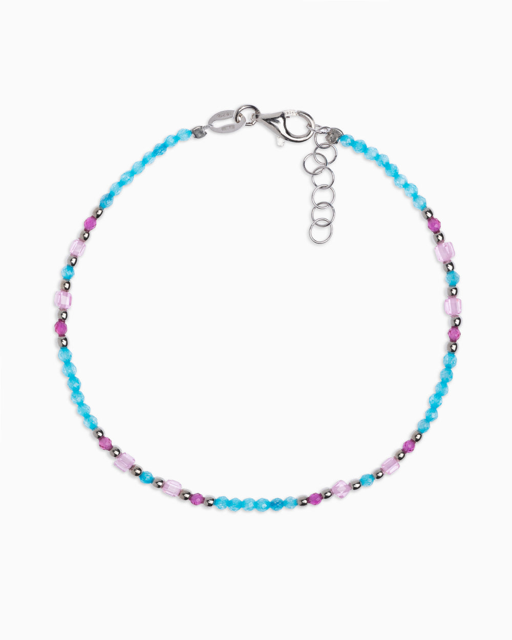 Women's bracelet faceted aquamarine zircons Silver – Alary Athena Collection