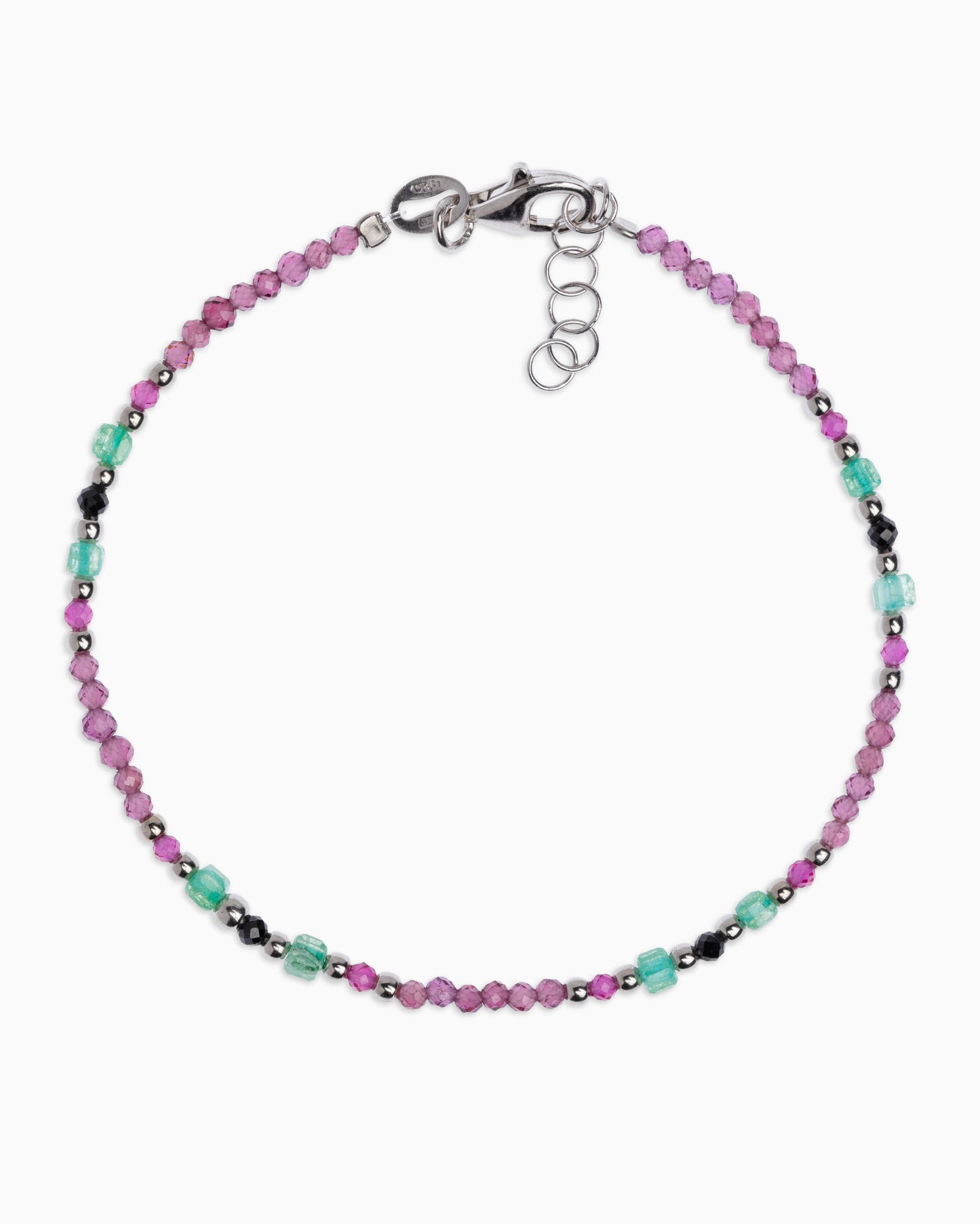 Women's bracelet faceted rhodonite garnet Silver – Alary Athena Collection