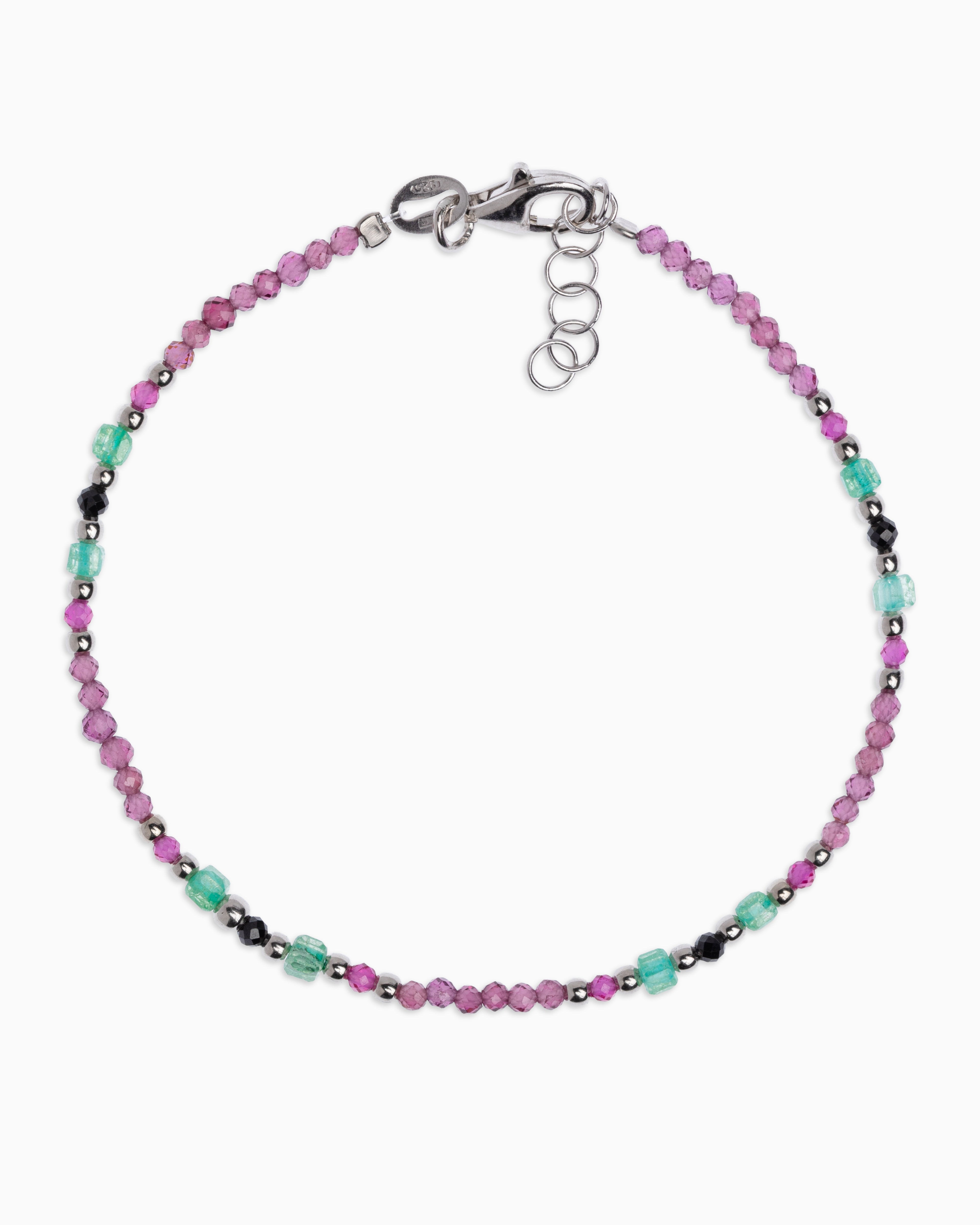 Women's bracelet faceted rhodonite garnet Silver – Alary Athena Collection