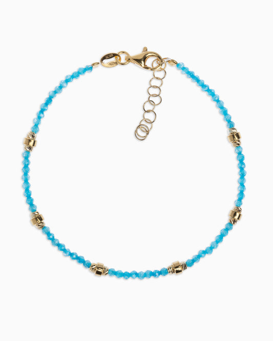 Women's bracelet faceted aquamarine zircons Gold – Alary Era Collection