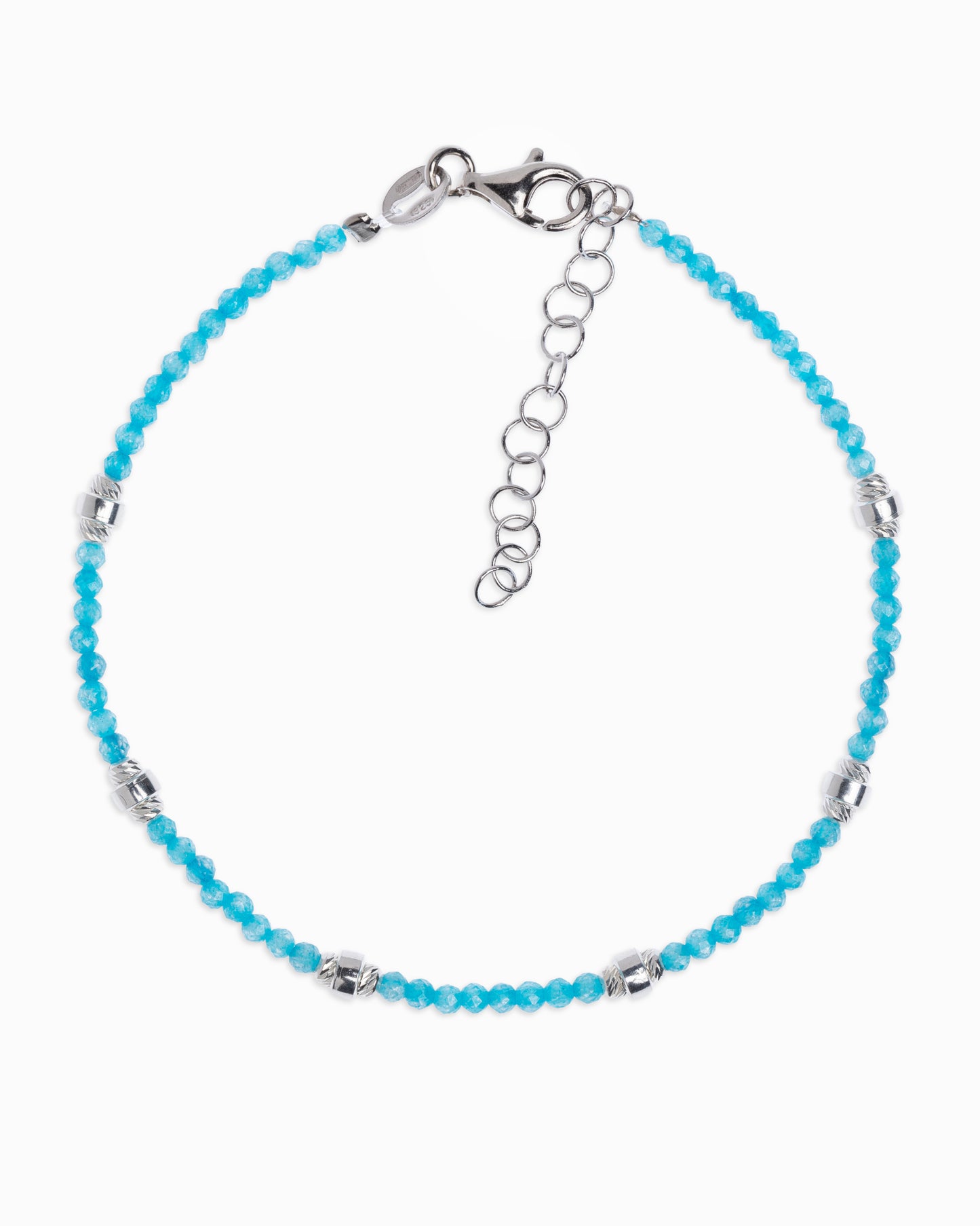 Women's bracelet faceted aquamarine zircons Silver – Alary Era Collection