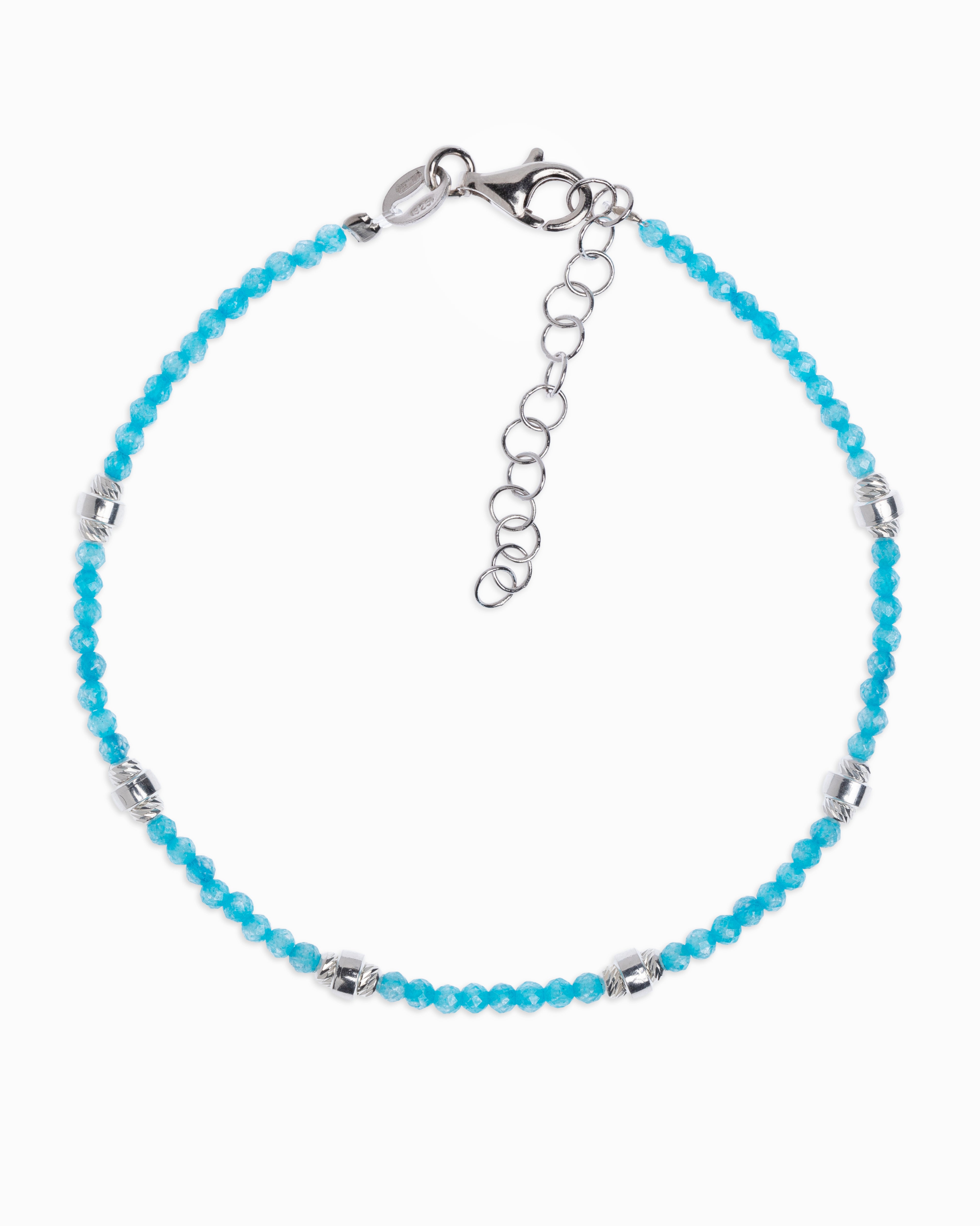 Women's bracelet faceted aquamarine zircons Silver – Alary Era Collection