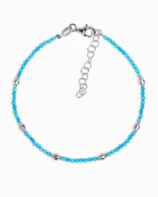 Women's bracelet faceted aquamarine zircons Silver – Alary Era Collection