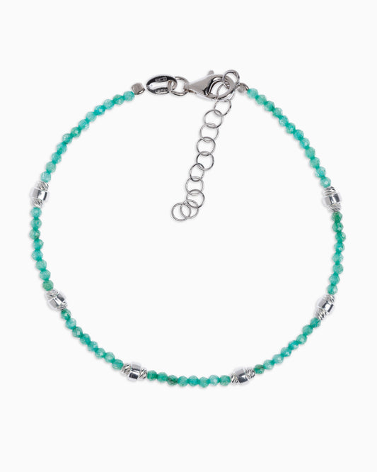 Women's bracelet faceted tiffany green zircons Silver – Alary Era Collection