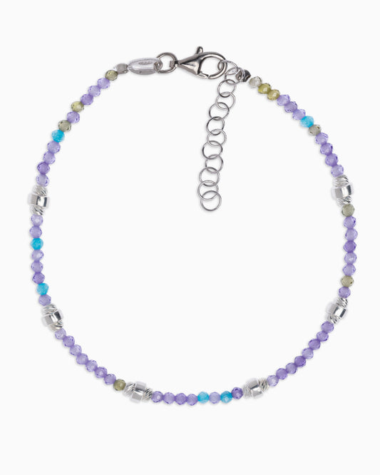 Women's bracelet faceted violet zircons Silver – Alary Era Collection