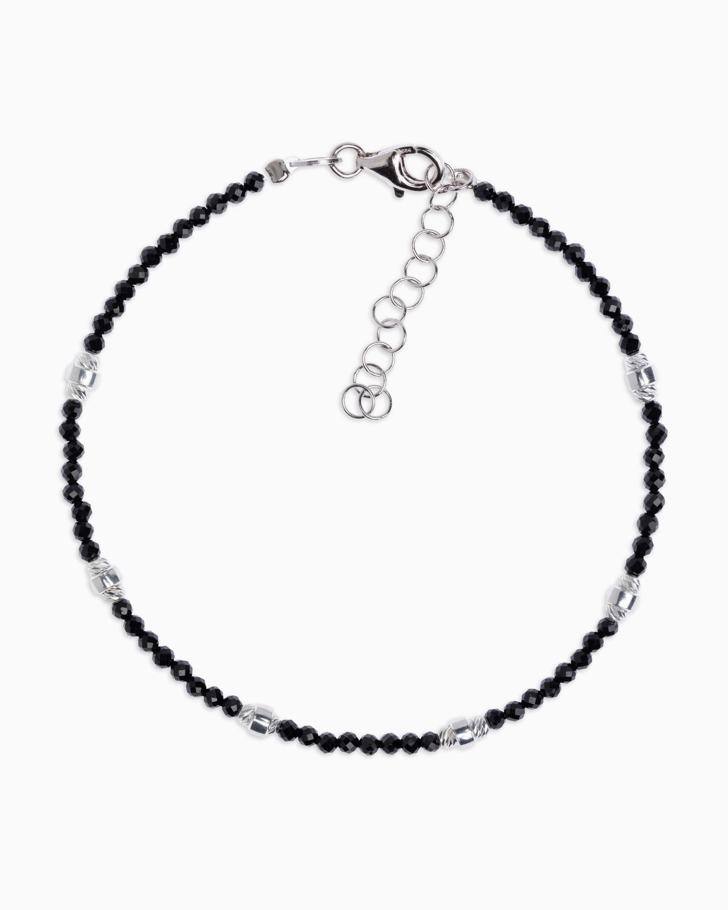 Women's bracelet faceted black spinel Silver – Alary Era Collection