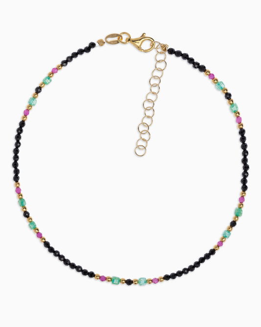 Women's anklet faceted spinel Gold – Alary Athena Collection
