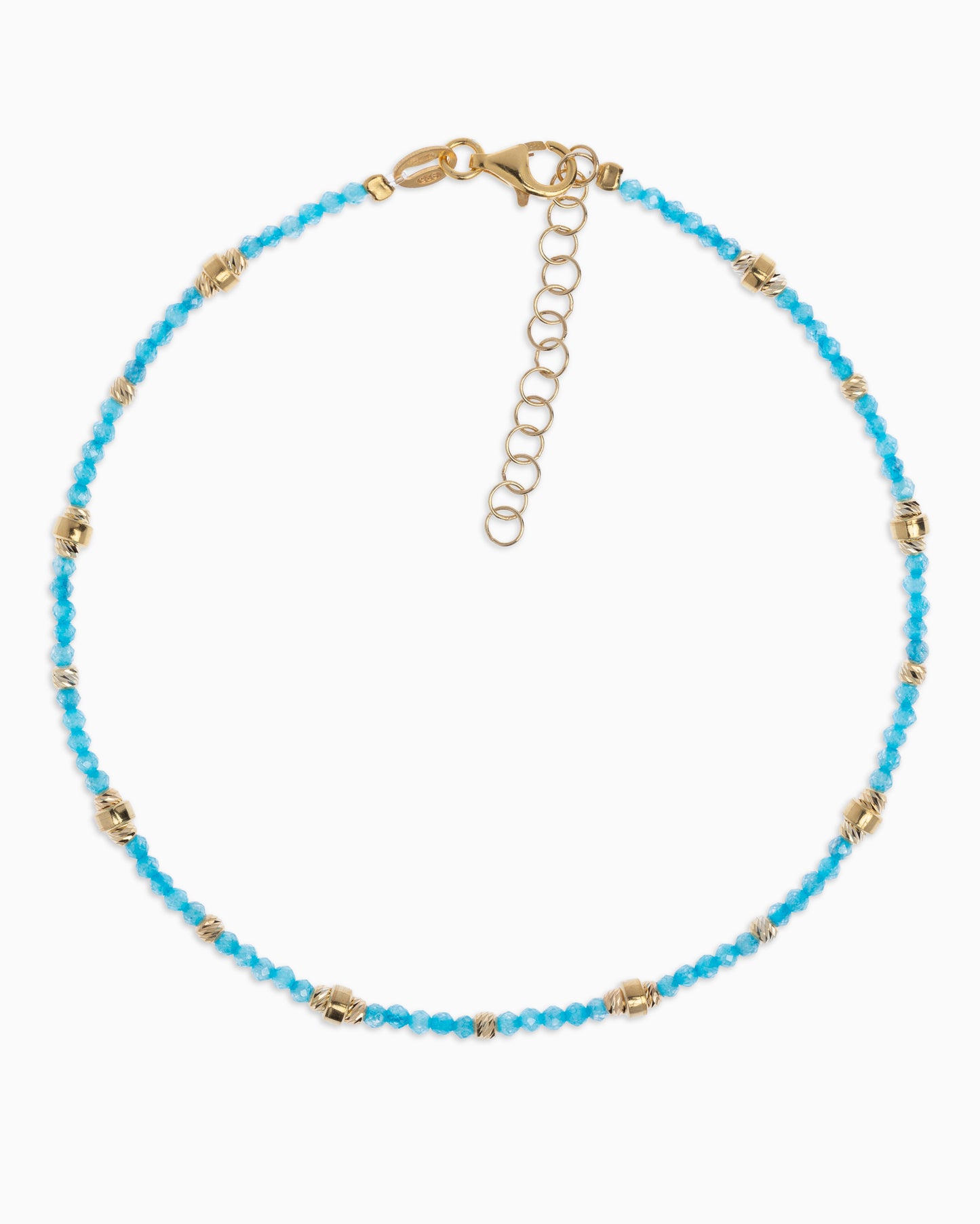 Women's anklet faceted blue zircons Gold – Alary Era Collection