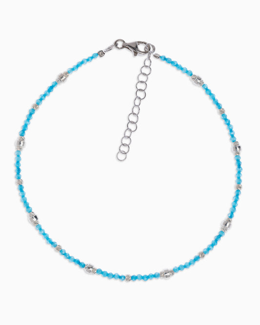 Women's anklet faceted blue zircons Silver – Alary Era Collection