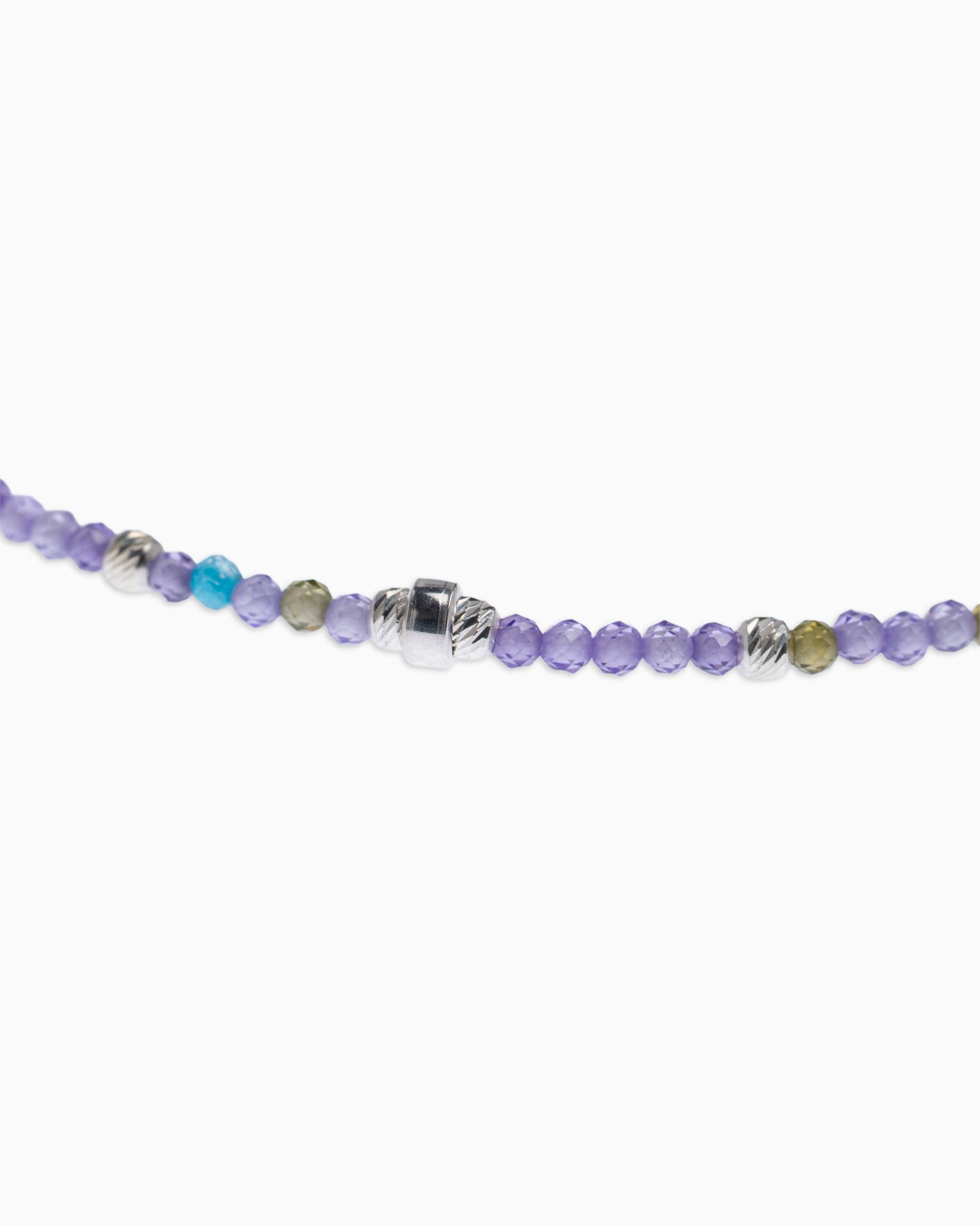 Women's anklet faceted violet zircons Silver – Alary Era Collection