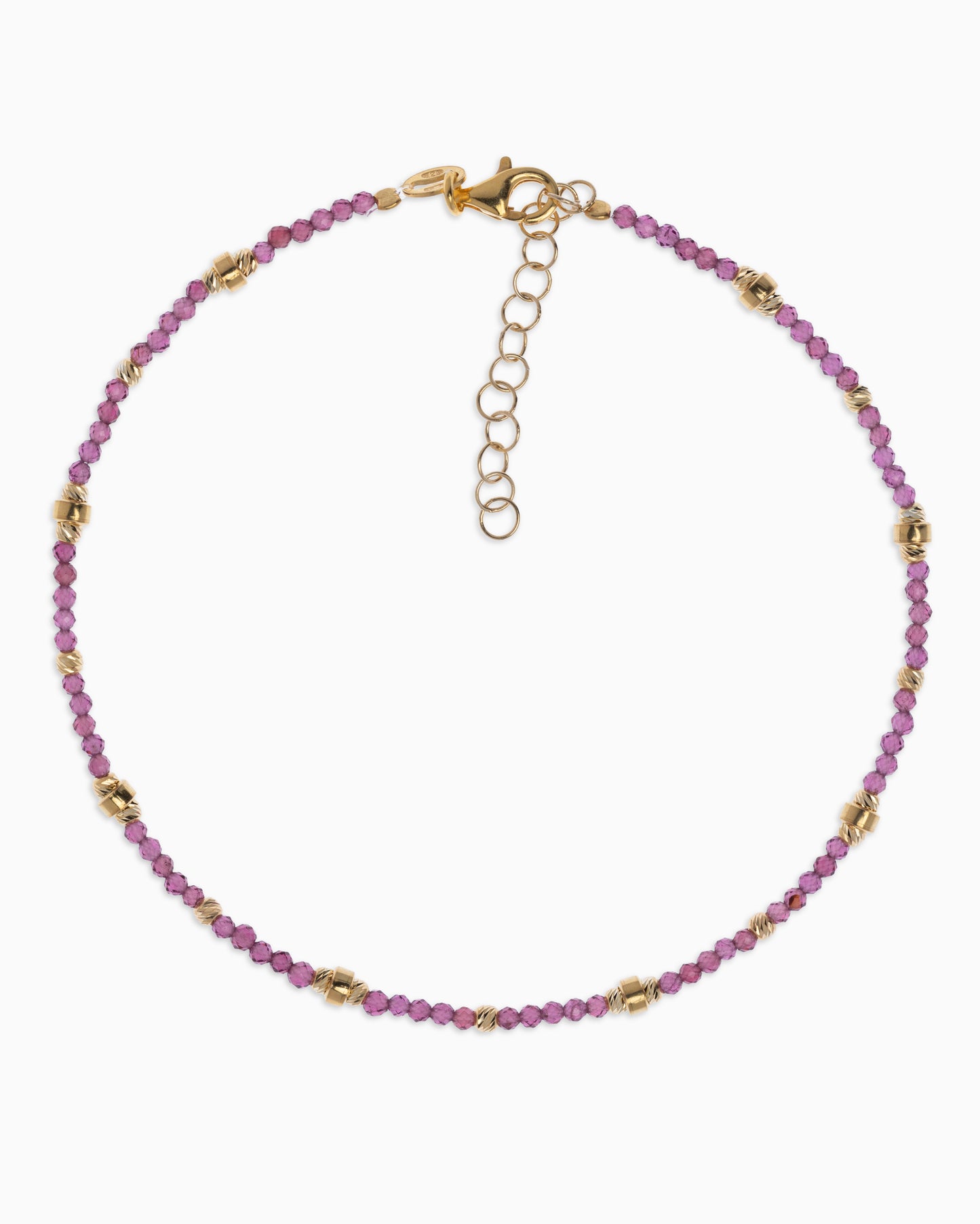 Women's anklet faceted rhodonite garnet Gold – Alary Era Collection