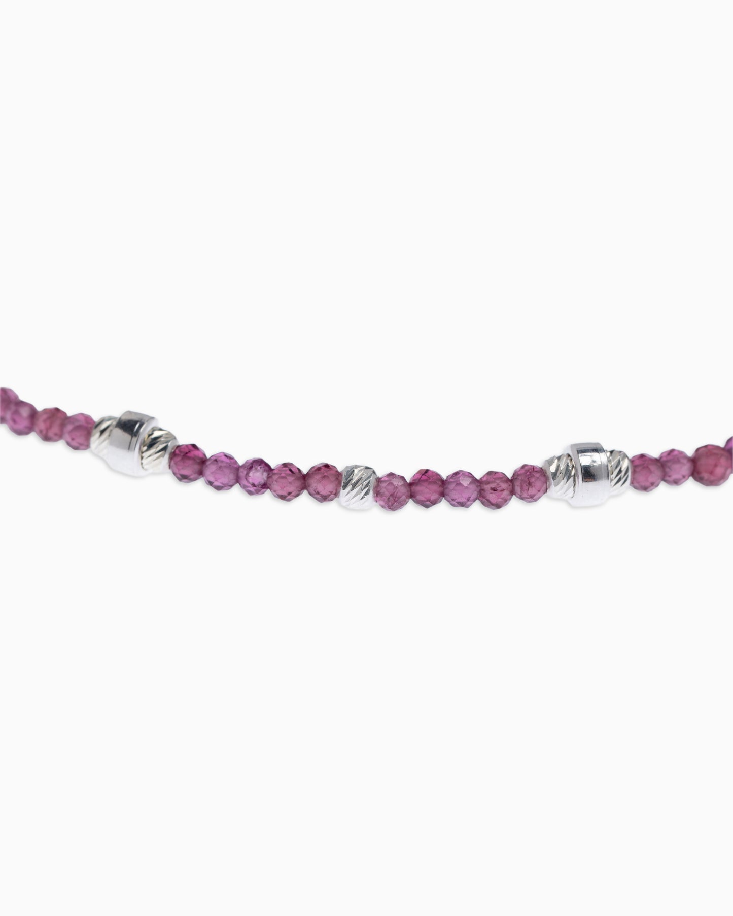 Women's anklet faceted rhodonite garnet Silver – Alary Era Collection