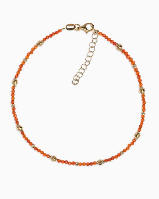 Women's anklet faceted orange zircons Gold – Alary Era Collection