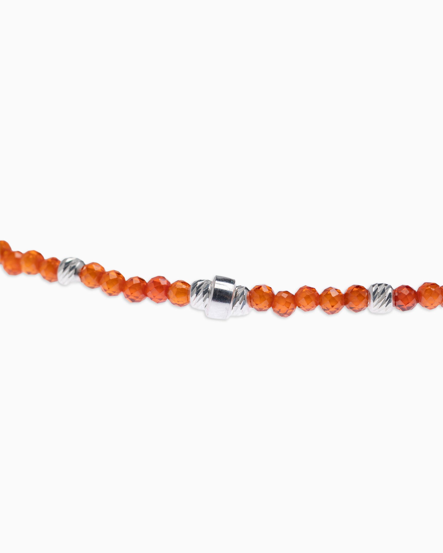 Women's anklet faceted orange zircons Silver – Alary Era Collection