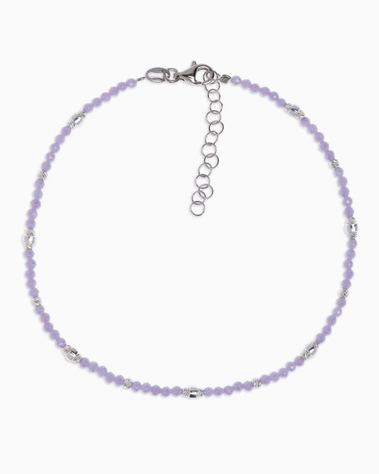Women's anklet faceted lilac zircons Silver – Alary Era Collection