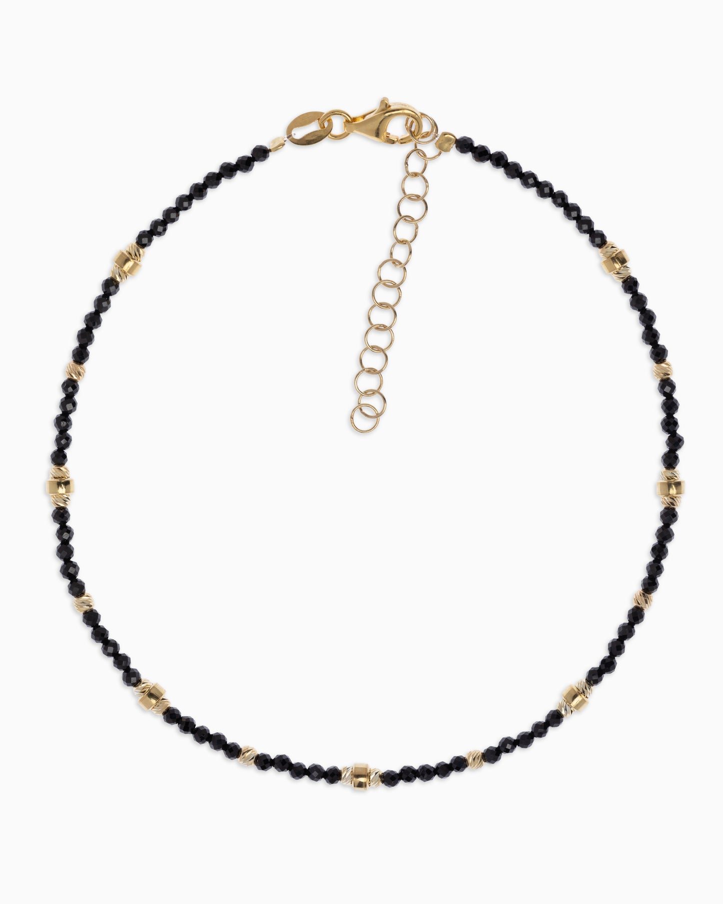Women's anklet faceted black spinel Gold – Alary Era Collection